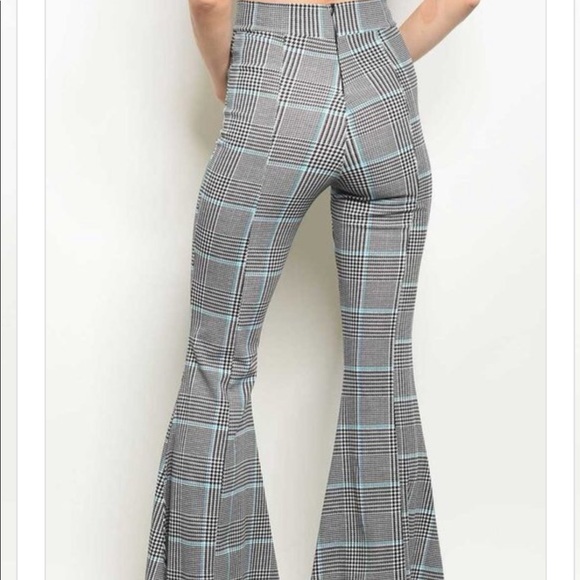 Checkered Bell Bottom Pants - Picture 4 of 5